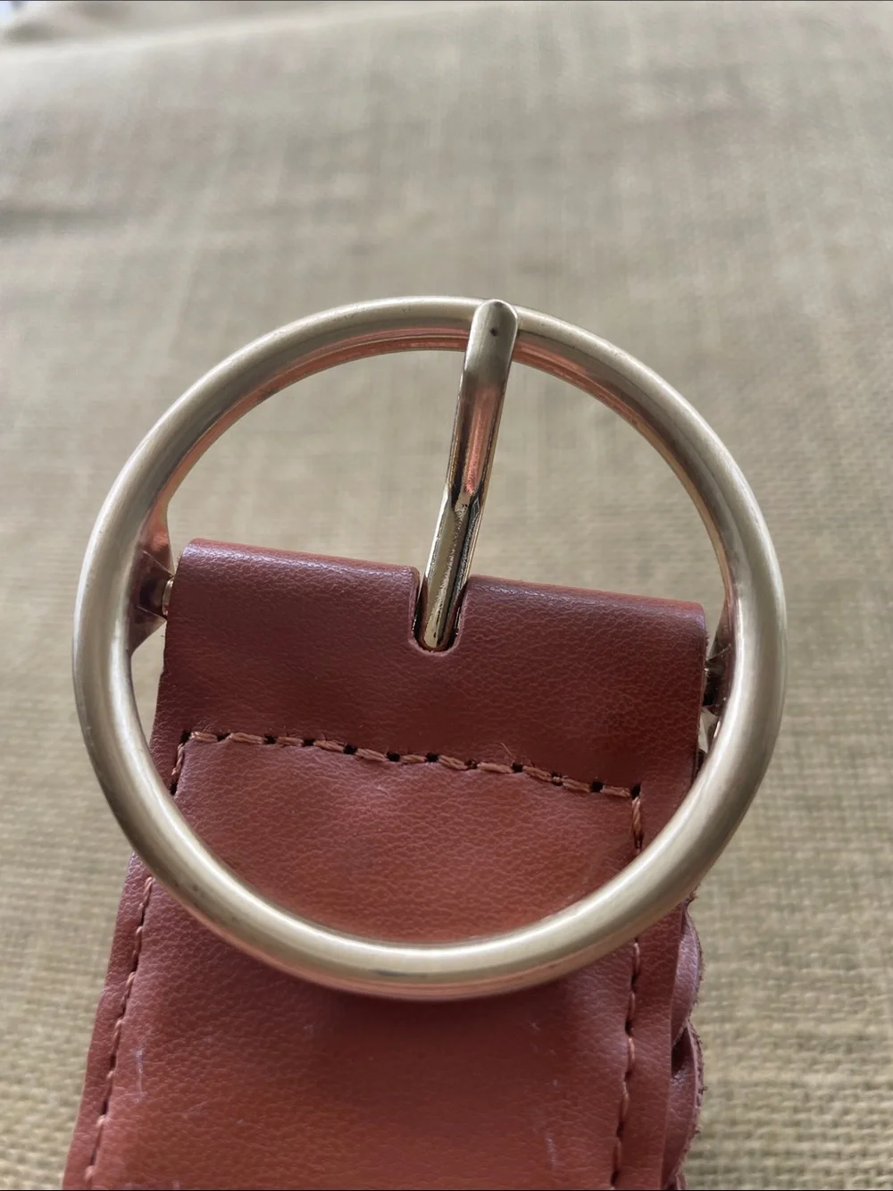 J. Crew Woven Leather Belt - Chestnut Brown